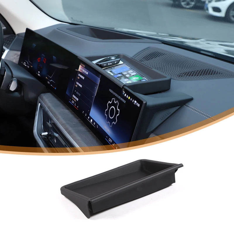 For BMW X5 X6 X7 G05 G06 G07 2023 2024 ABS Black Car Navigation Screen Rear Storage Box Multifunctional Storage Box Accessories
