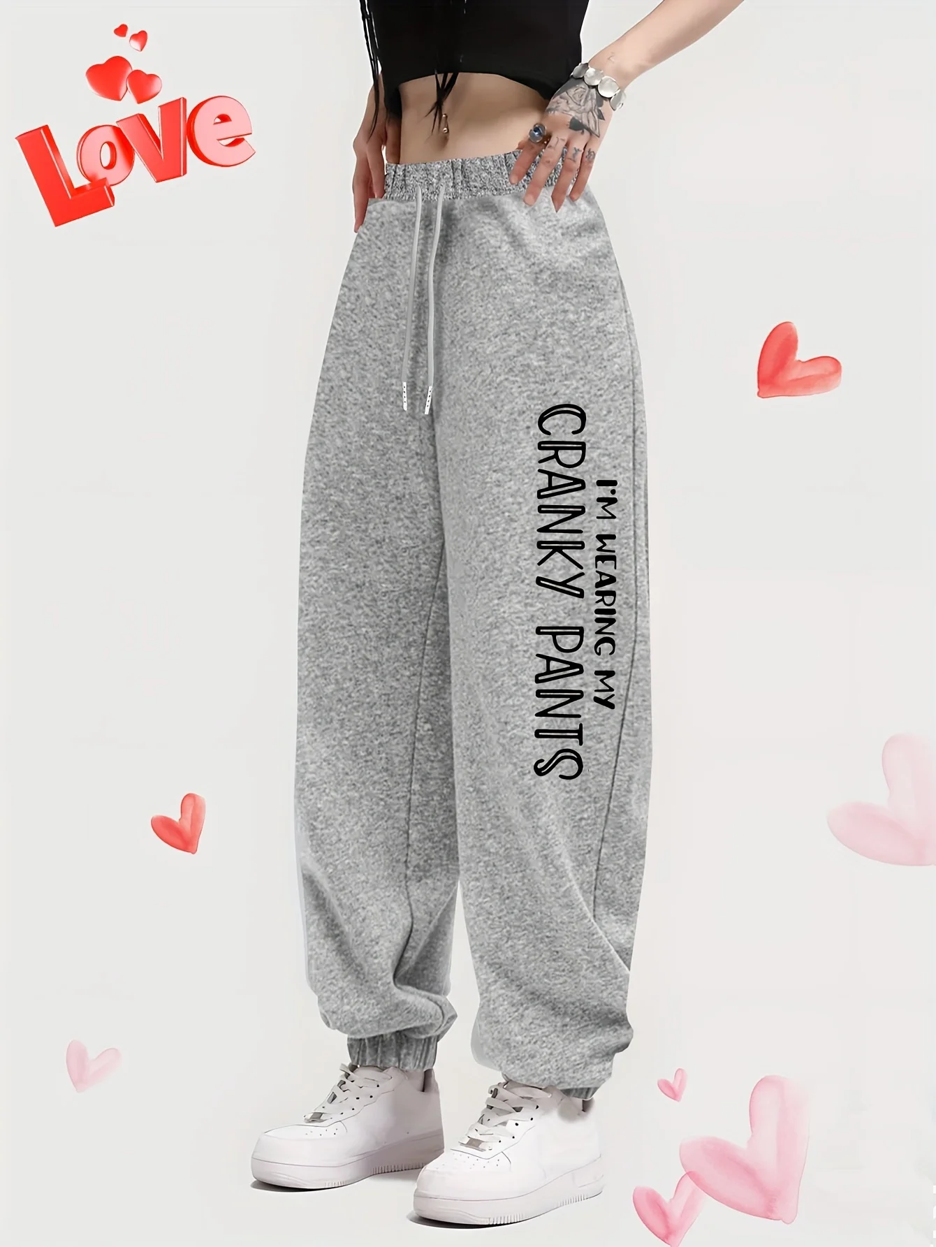 Cranky Pants Letter Print Casual Versatile Women Pant Fashion