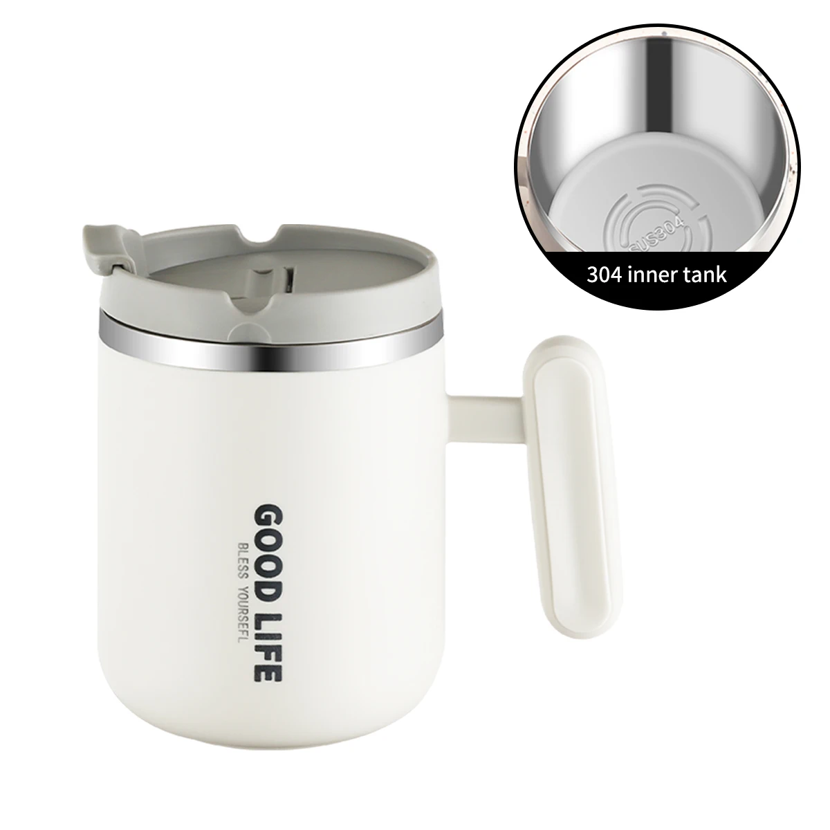 thumbnail image 1 of WORTHBUY Taza de acero inoxidable 304 de 450 ml, taza de agua de doble capa, taza para beber antiescaldaduras, artículos para beber para estudiantes y adultos, 1 of 5