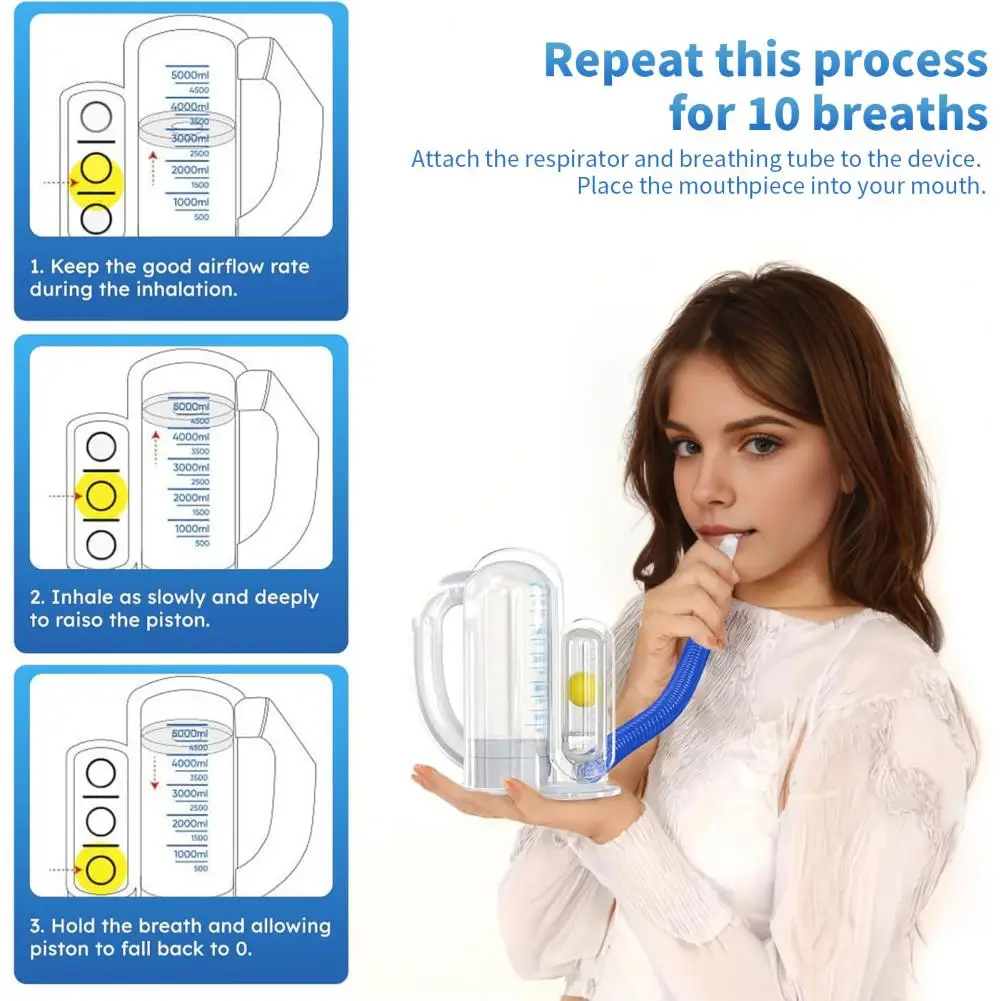 5000ML Vital Capacity Breathing Trainer Incentive Spirometer Elderly Kids Lung Breathing Exerciser Rehabilitation Trainer breathing exerciser breathing trainer