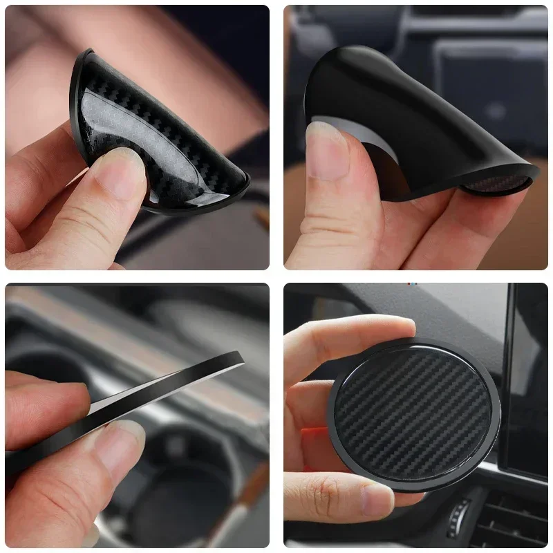 Carbon Fiber Car Water Cup Coaster Non-slip Pad Car Drink Coffe Bottle Holder Rubber Cup Bottle Mat Interior Accessories cup holder coasters car coaster pads