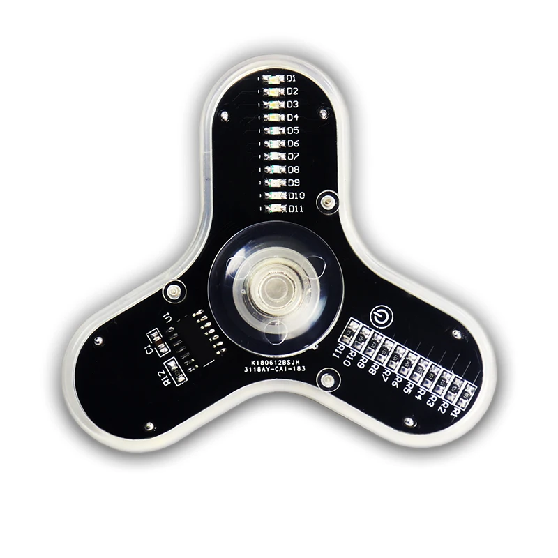 DIY Electronic Kit LED Fingertip Gyro POV Rotation Colorful Diode Luminous Fidget Spinner SMD Soldering Training Gyroscope