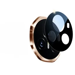 3D Original High-Quality Tempered Glass Full Cover Camera Lens Protective Cap for Honor Magic V3 (Black)