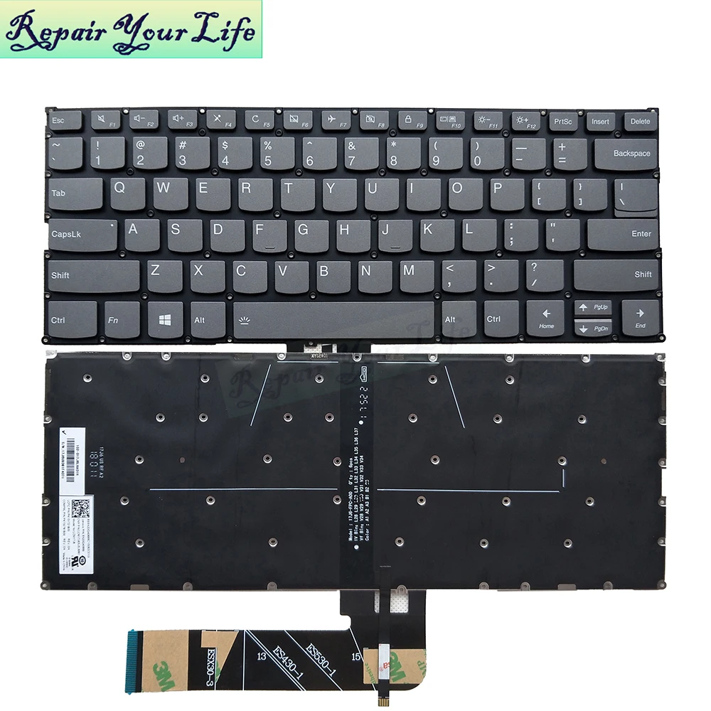 Teclado Retroiluminado para Laptop Lenovo Eua ua Russo Árabe Ioga 613are05 6-13alc6 82fn 82nd Pd4sb Sn20q40597 Sn20q40688