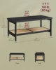VASAGLE 2-Tier Coffee Table for Living Room, Living Room Table Rectangular Center Table, with PVC Rattan Storage Shelf 4