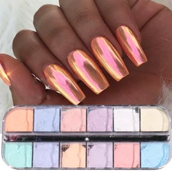 Metallic Holographic Nail Pigment Kit - 12 Colors Fine Glitter Dust (S126 - 08)