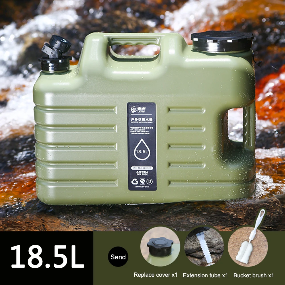 18.5L Water Bucket Large Capacity Portable Camping Bucket Water Storage with Detachable Faucet for Camping Fishing Picnic Hiking 4