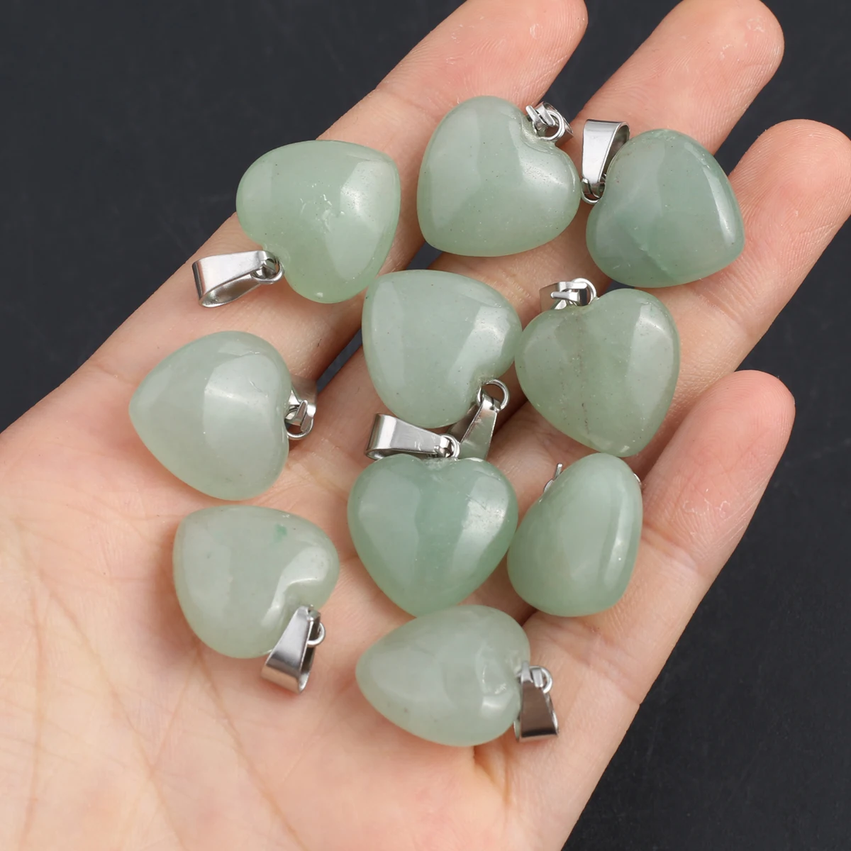 

5pcs Green Aventurine Charm Heart-shaped Natural Stone Charms for Jewelry Making DIY Necklace Earring Accessories Wholesalers