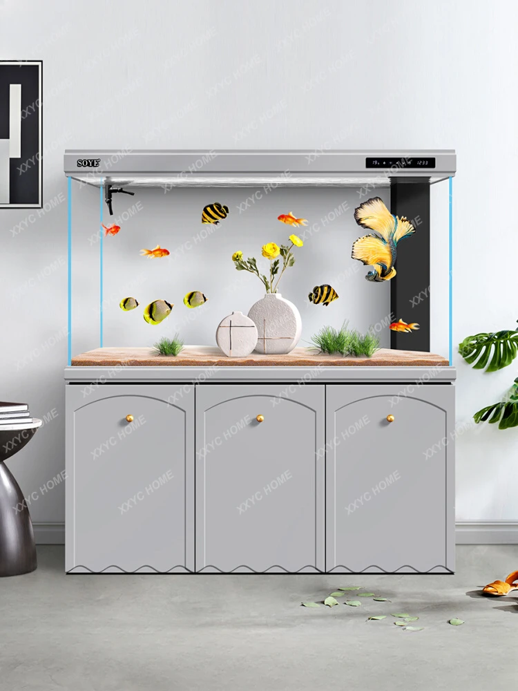 

Living Room Large Household Intelligent Hallway Super White Screen Floor Ecological Aquarium