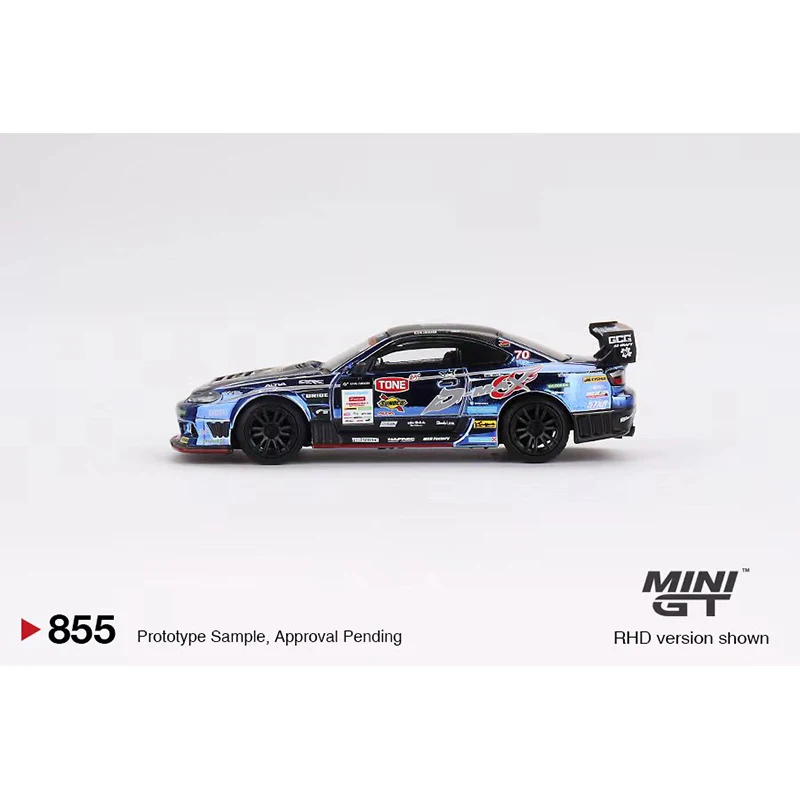 MINIGT 855 1:64 Silvia S15 D MAX Racing #70 Diecast Diorama Model