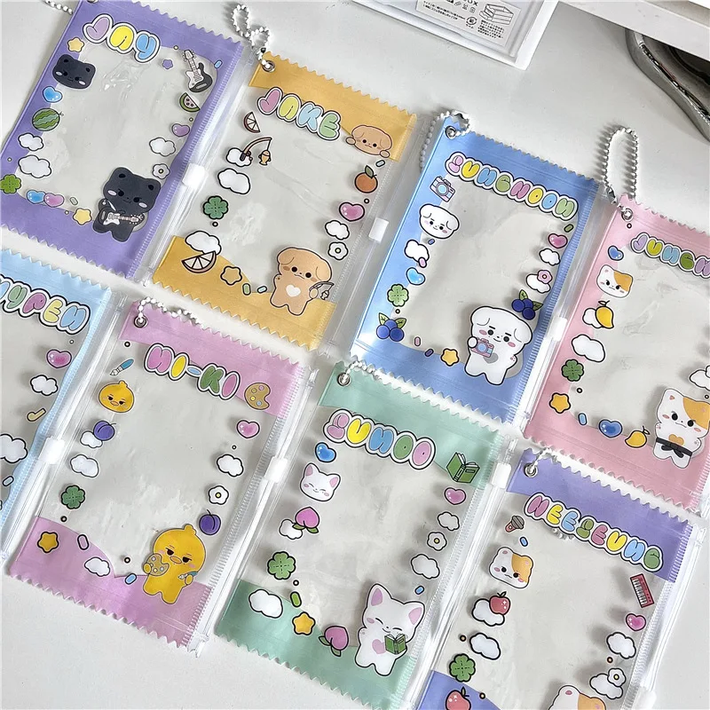 1 Pcs Kpop Photocard Holder Keychain Cardholder Plastic Cover Kawaii Korean Key Chain Card Covers 3