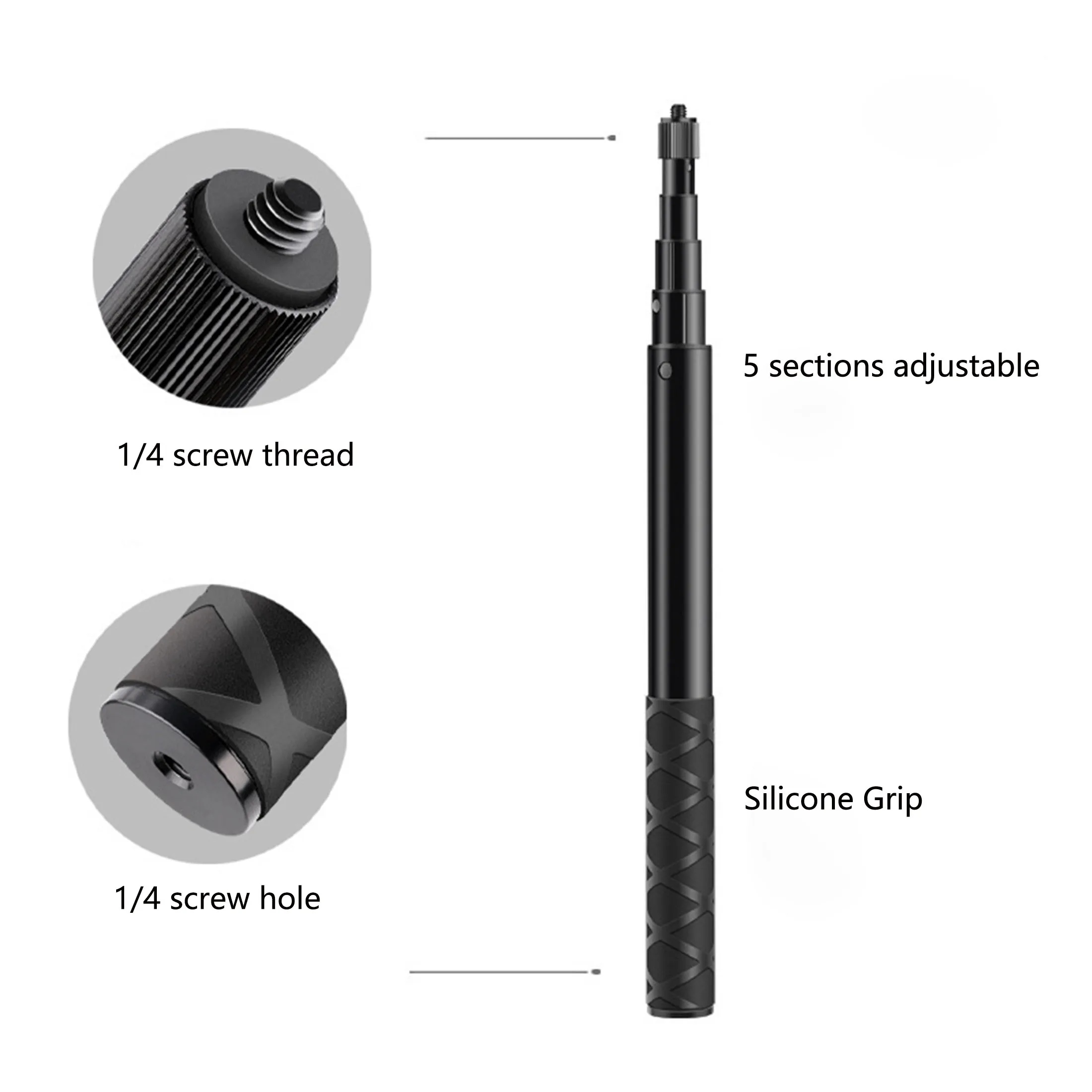 Invisible Selfie Stick For Insta360 Action Cameras Extendable_voghion.com