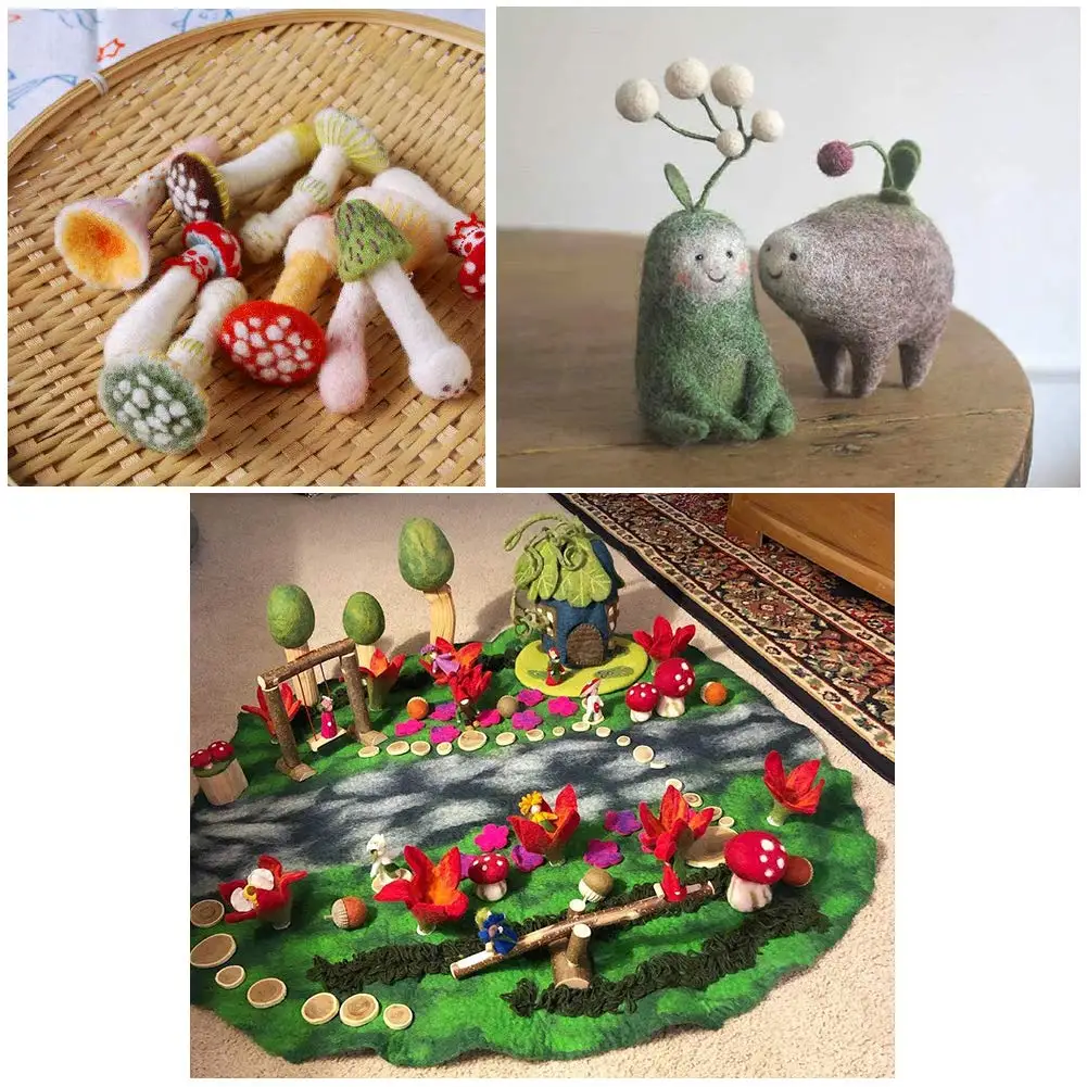 Wool Felting Kit Needle Felting Wool 100g Wool Roving Yarn Fiber Roving Wool Top Felting Supplies Pure Chunky Yarn Spinning For DIY Hand Spinning