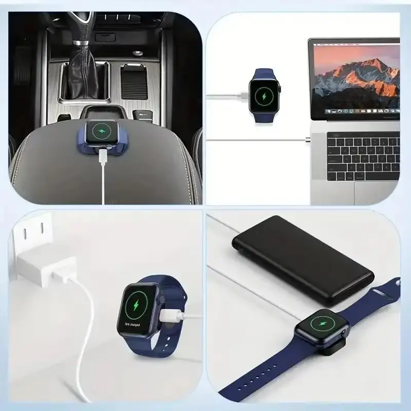 Portable Wireless Charger For Apple Watch 10 9 8 7 6 5 4 3 2 Magnetic Type C 8pin Charger For Series Ultra 1 2 Charging Station