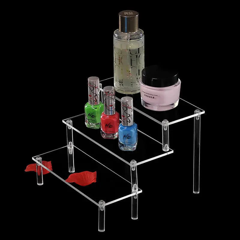 1 Set Cosmetics Perfume Organizer Nail Polish Display Holder Storage Display Stand, Transparent Acrylic Countertop Storage Rack 4