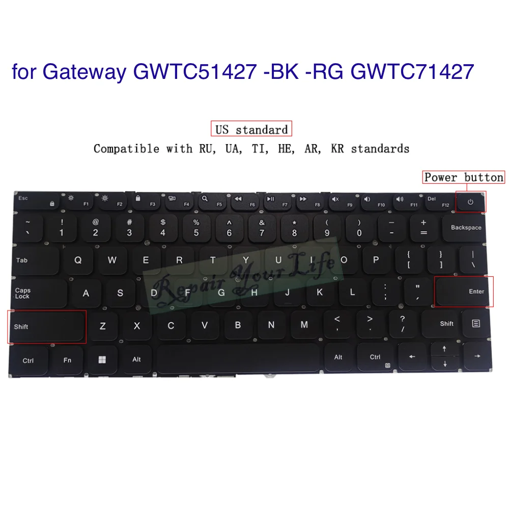 Teclado Ultra Slim Notebook Eua sp la Espanhol Gwtc51427 Gwtc51427-bk Gwtc51427-rg Gwtc71427 14.1 - Imagem 4