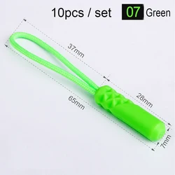 10-Color Zipper Pull Replacement Clips - Set of 10 - 30pcs (Green)