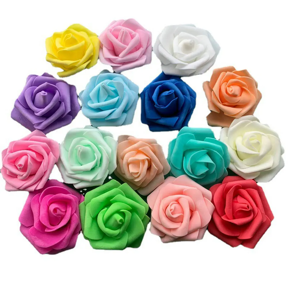 6 Ivory Poly Foam Top Quality Rose 5/6cm Head Wedding Flowers Table Decorations 
