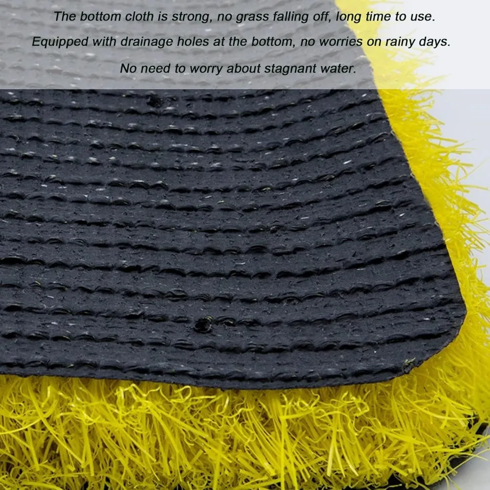 Artificial Lawn, Pasture Artificial Grass Mat, Realistic Synthetic Lawn Rug, W/Drainage Holes Rubber Backing Grass Turf Roll