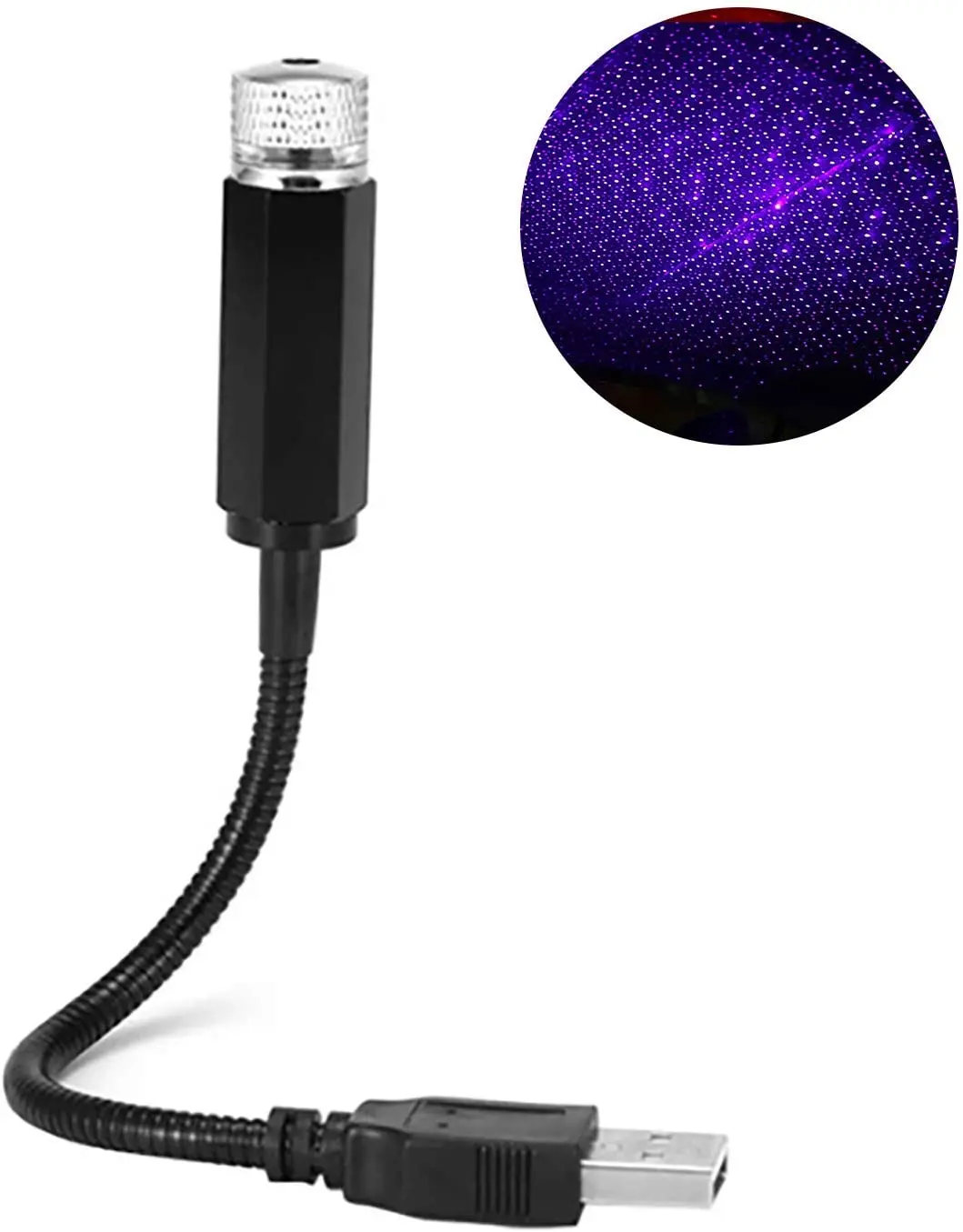 

USB Car Star Light, Car LED Projector Decoration Interior Projector Lamp (D, One Size)
