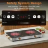Electric Cooktop 110V - 24 Inch Countertop Electric Stove with Handles 2000W, Two Burner Ceramic Burner with LCD Touch Screen an 4
