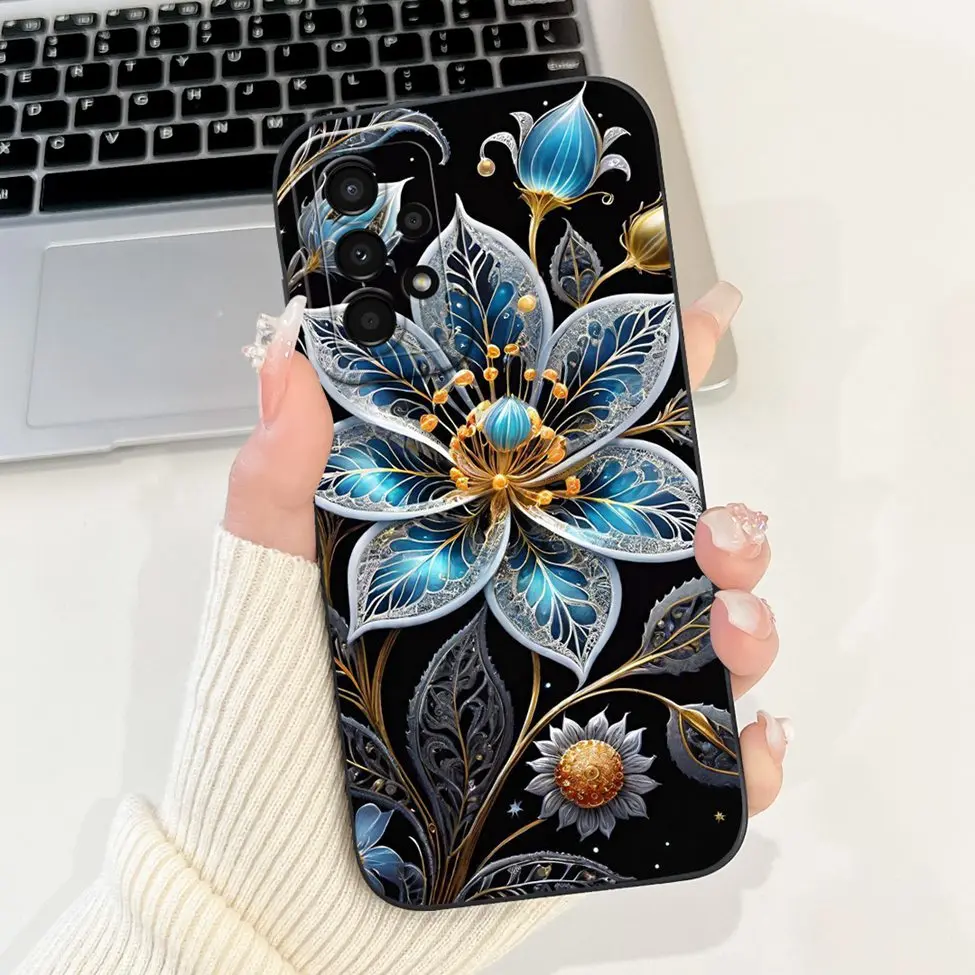 For Samsung A13 4G Case A135F Silicone Cute Fashion Butterfly Flower Love Painted Cover For Samsung A13 Galaxy A13 4G Phone Case