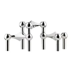 Nordic Silver Metal Molecular Candle Holder - Elegant Centerpiece for Home Décor and Gifts (3PCS Silver)