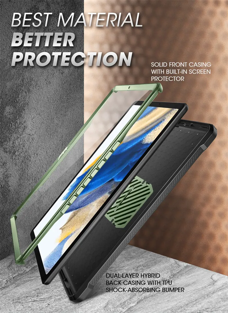 para samsung galaxy tab caso de polegadas supcase ub pro caso resistente robusto de corpo inteiro com protetor de tela embutido