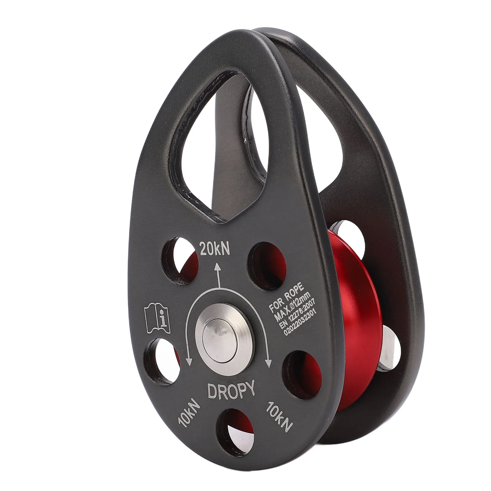 Description Picture 4 of item20KN Rock Climbing Pulley Aluminum Alloy ​Side Swing Pulley Professional Climbing Carabiner Survival Climbing Accessories