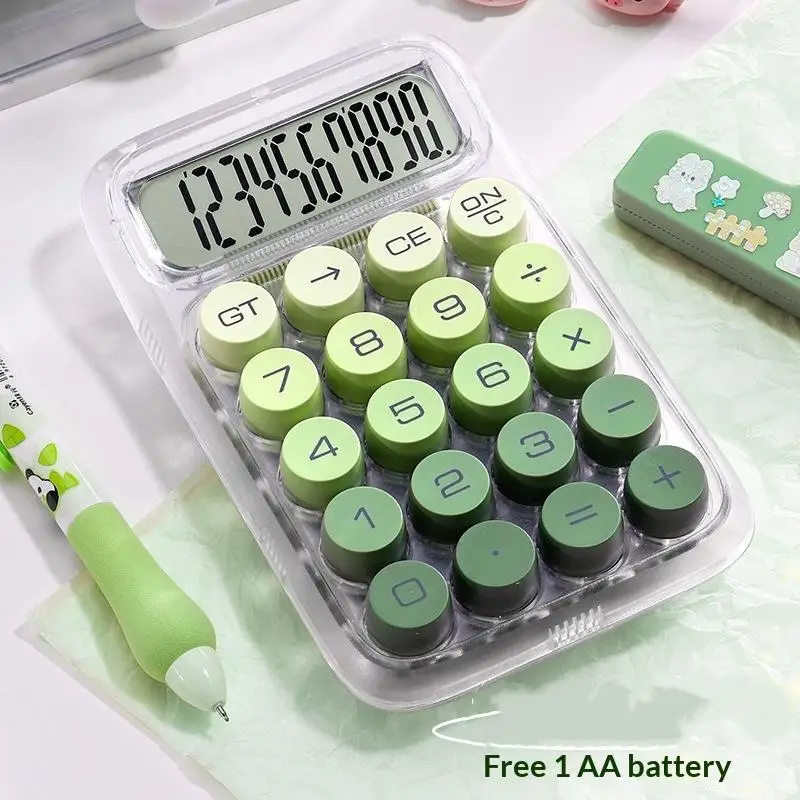 Şeffaf Büyük Ekran Büyük Tuşlar Yüksek Görünüm Seviyesi Hesap Makinesi Taşınabilir Özellikle Öğrenciler İçin Tasarlandı