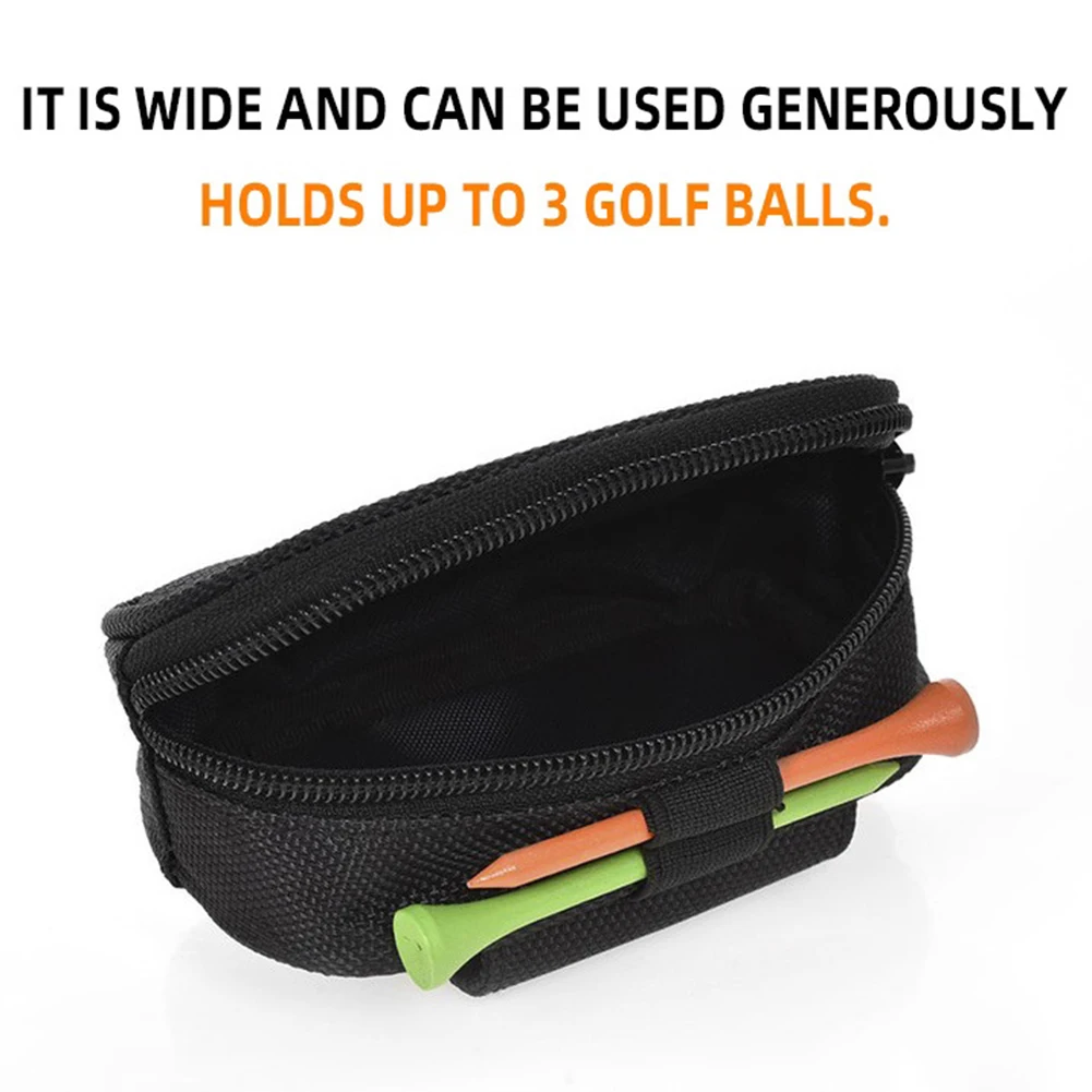 Bag Pouch Mini Pocket Leather Golf Ball Storage Metal Button Bag