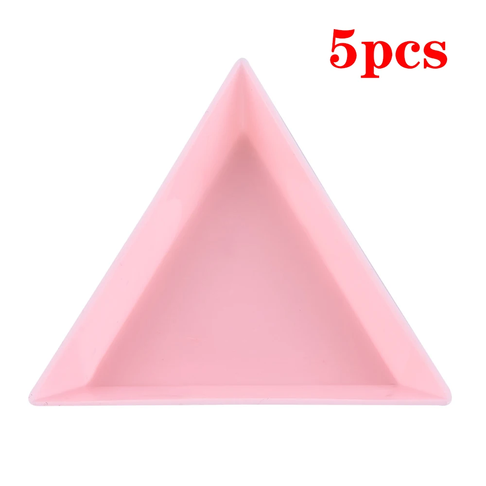 Nail Art Tools Triangle Plastic Rhinestone Storage Box Plate Tray Holder Container Jewelry Glitter Cup DIY Decoration Dotting