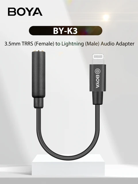 Microphone Lightning Port Female To Mm Male BOYA BY-K3 Microphone