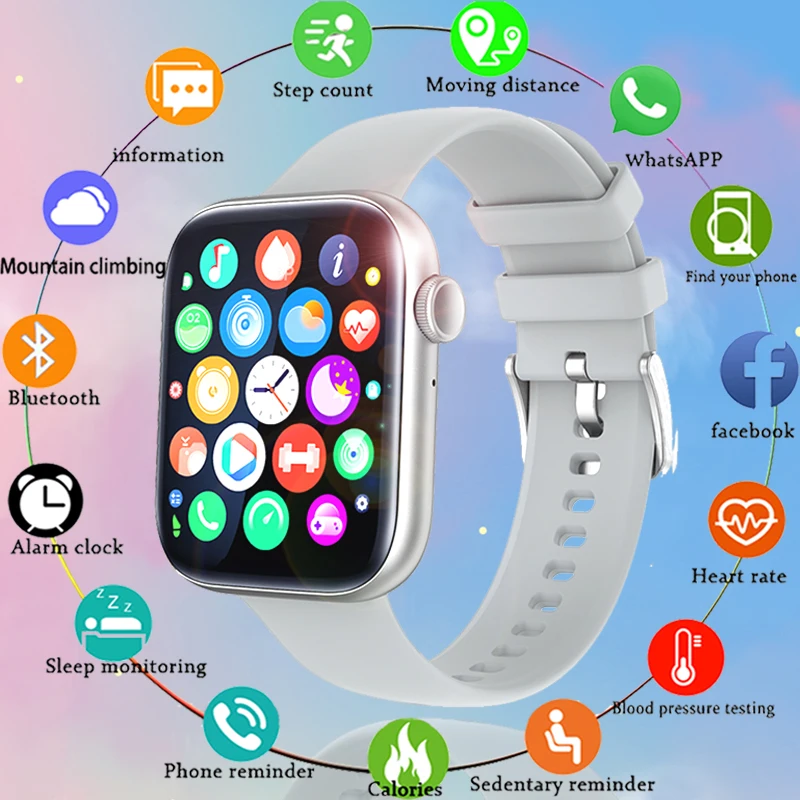 Per Android Ios Watch 1.81 Pollici Bluetooth Call Smartwatch Men Support 120 Sports 2024 Nuove Donne Chiavi Rotanti Smart Watch + Box