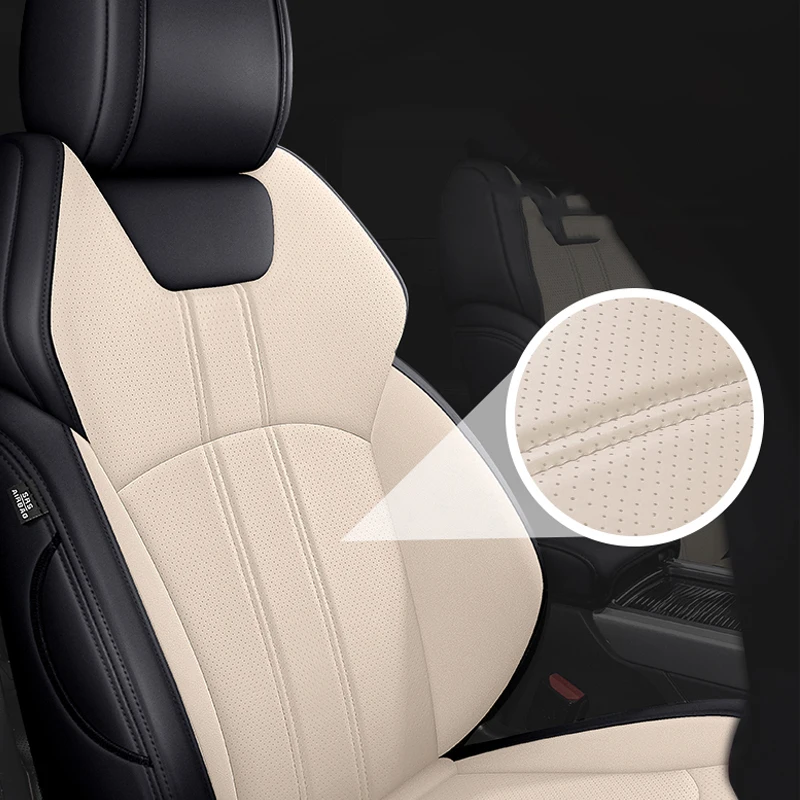 LAXTO Auto sitzbezüge für Audi A4 B8 Avant Wagon 2008-2016,Leder sitzbezug  Sets Komplettset 5-Sitze sitzschoner Wasserdicht Schonbezüge Innenraum
