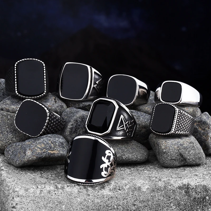 TIGRADE 2/4/6mm bague en céramique noire poli homm