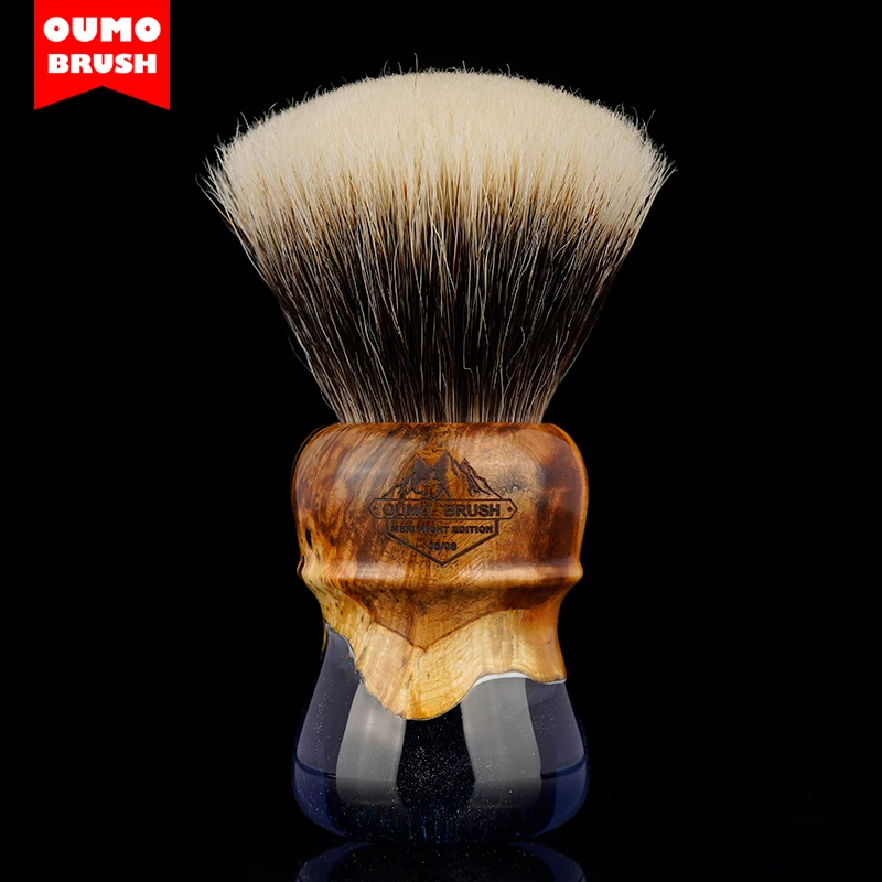 Oumo Brush Meri Night Shaving Brush Wood&resin Handle With Handtied