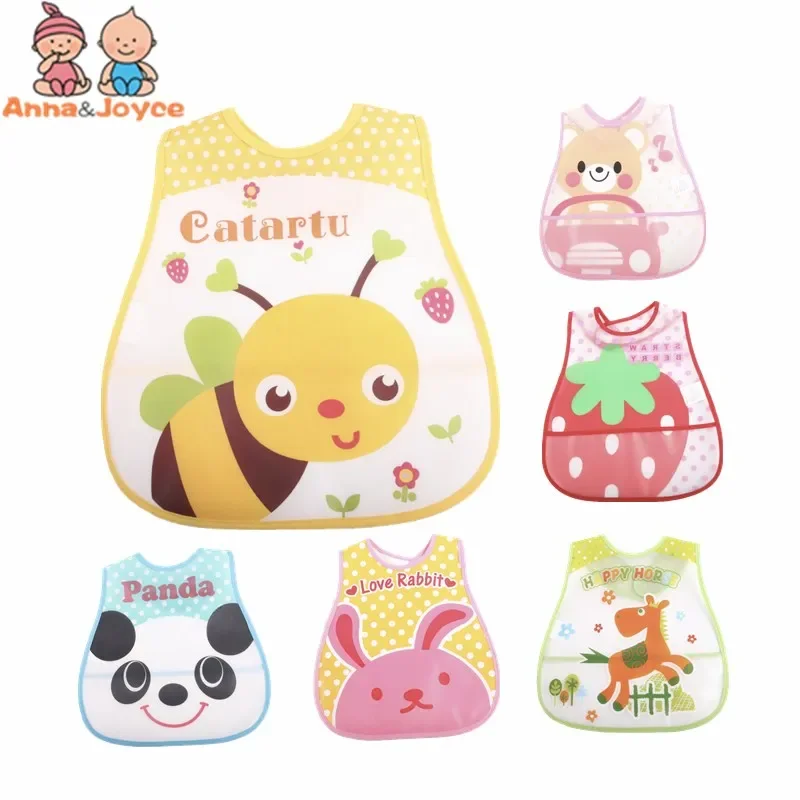 

30Pc/Lot Baby EVA Waterproof Lunch Bibs Boys Girls Infants Cartoon Pattern Bibs Burp Cloths