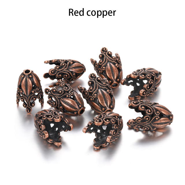 Pcs/set Gold Alloy Hollow Flower Beads Caps End Cap Connectors For Necklace Earrings DIY Jewelry Making Components Supplies