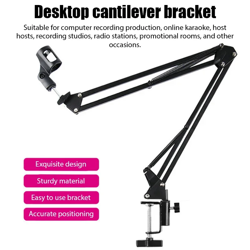 Microphone Stand Professional Flexible Desktop Hanging Adjustable Boom Scissor Arm for Podcast Streaming Youtube Mike Holder