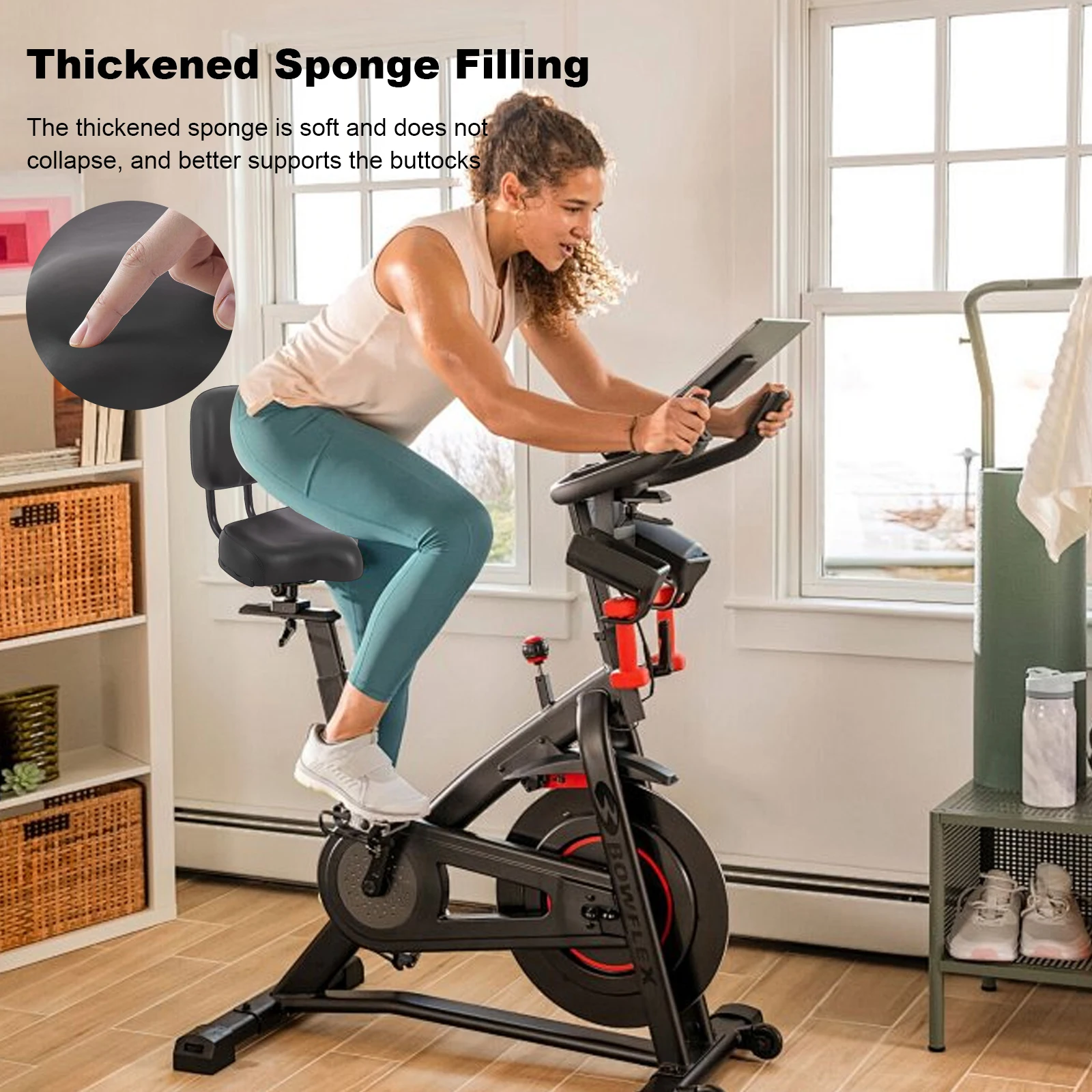 Bike Seat with Backrest Adjustable Height Bicycle Seat Waterproof Exercise Bike Seat Bicycle Saddle for Men Women