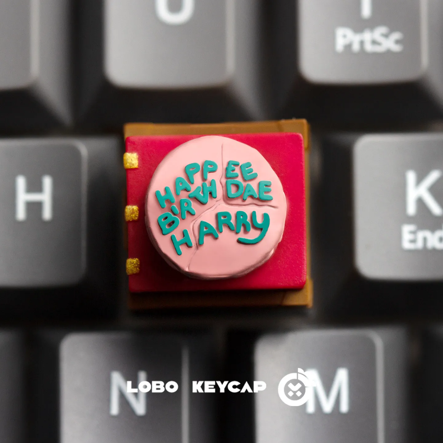 Cartoon Harry Kuchen-Delikatesse Mechanische Tastatur Kreativität Drehbare Esc-Tastenkappe aus Harz Material Anpassbare Peripherie-Geschenkidee