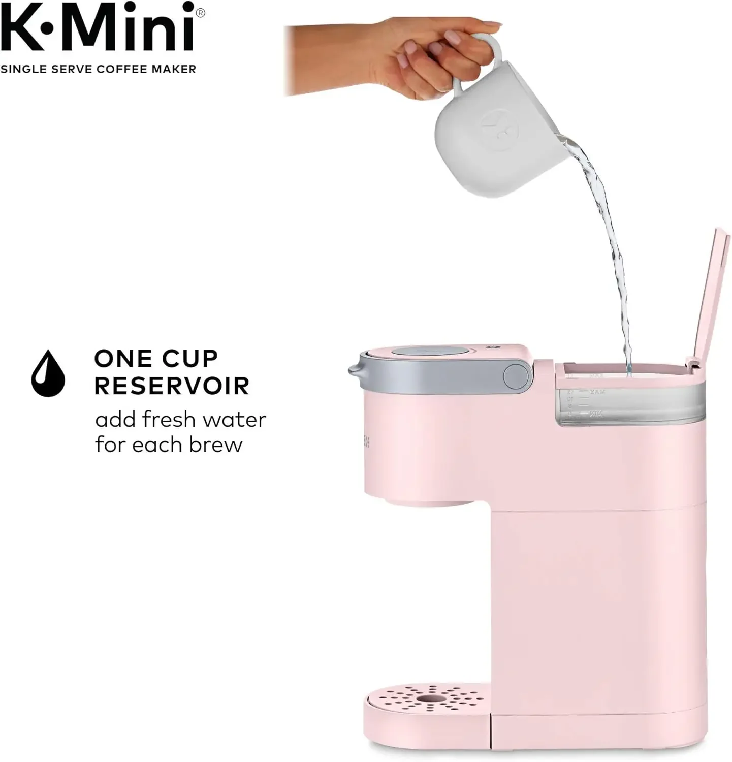 Keurig K-Mini Single Serve K-Cup Pod Coffee Maker, Dusty Rose, 6 to 12 oz. Brew Sizes 6