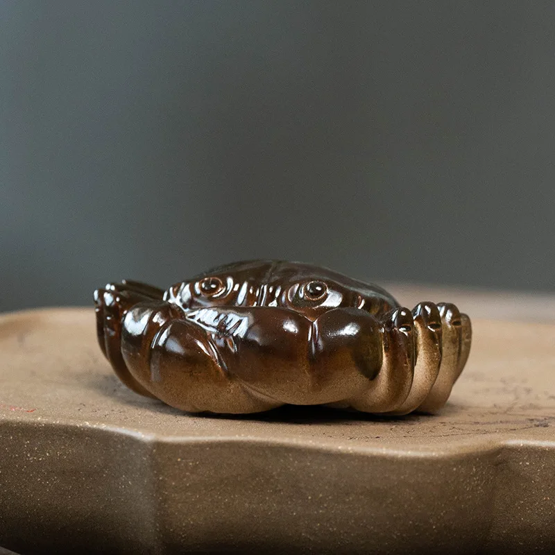 이싱 퍼플 샌드 변색 게 차 장식품 수제 지샤 피규어 탁상 장식품 다도용 가정 사무실 선물