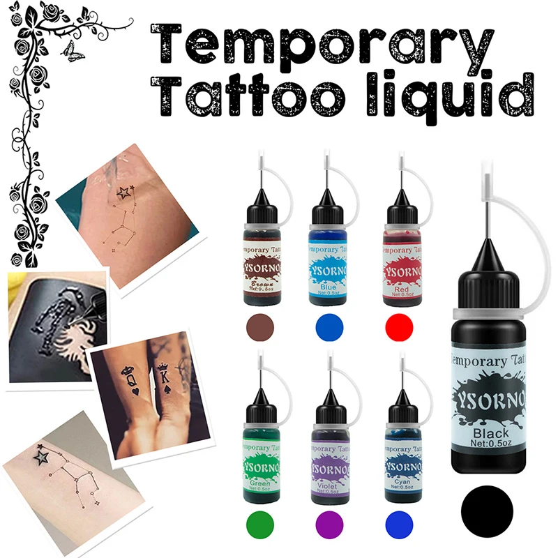 Tattoo Ink 10Ml Semi-Permanent Tattoo Ink Paste for Temporary Natural Body Paint Sticker