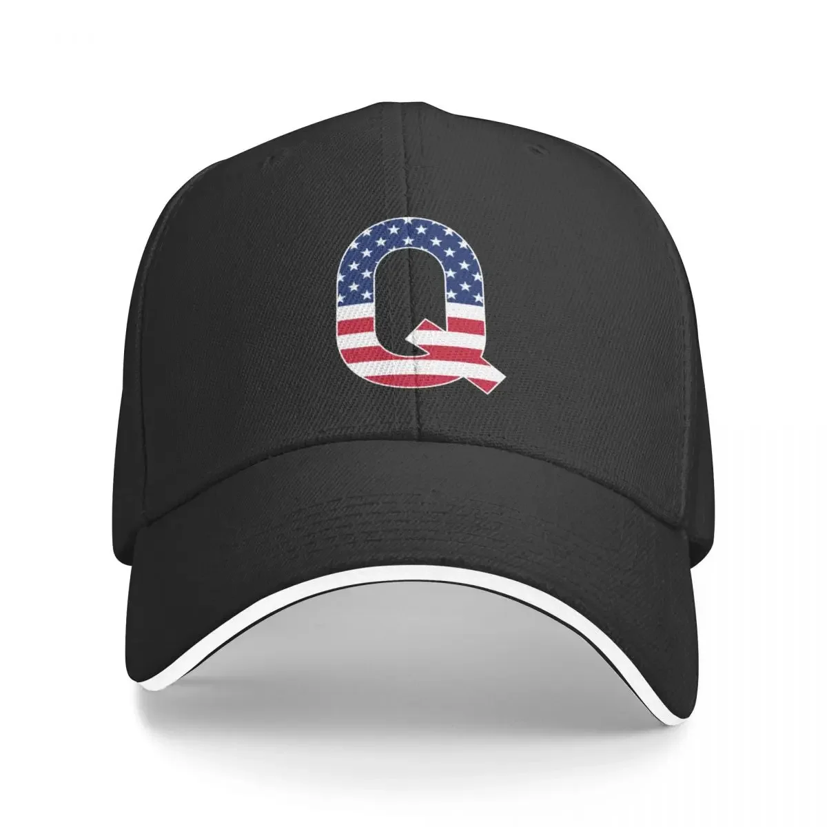 

Letter Q Capital Alphabet Q American Flag Gifts Baseball Cap Bobble Hat Rugby Golf Designer Man Women's