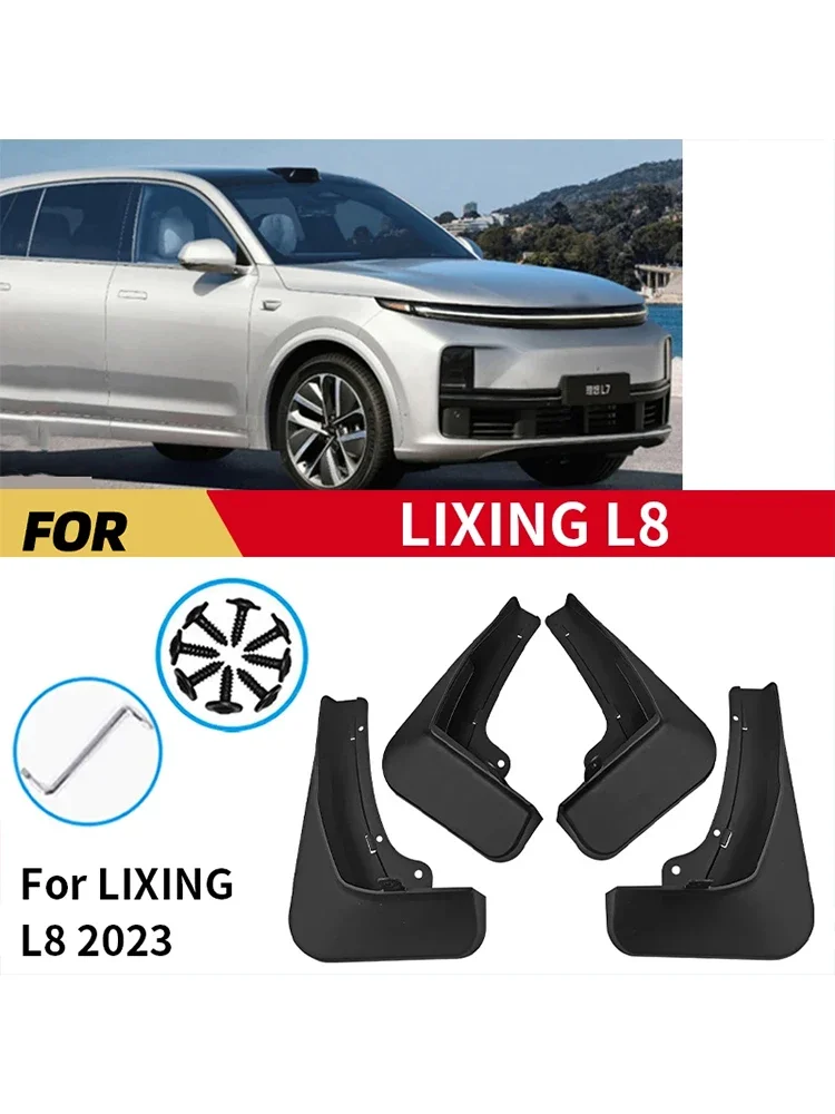 Lixiang Li Auto L8 Lixising Leading용 머드 가드, 이상적인 2023 머드 플랩, 스플래시 가드 펜더, 전방 후방 자동차 액세서리