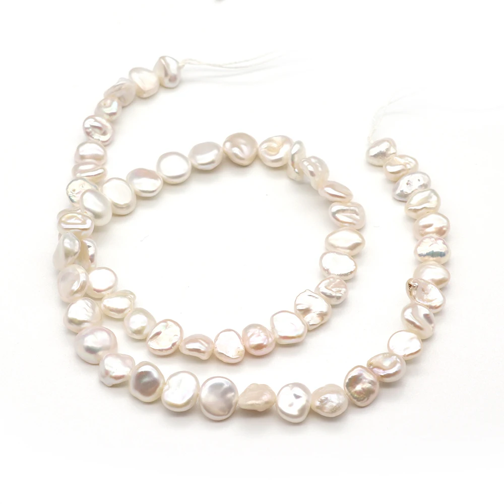 1 Strand 8-9mm Irregular Round Shaped Natural Freshwater Pearl Loose Beads DIY for Necklace Bracelets Earrings Regeneration Bead