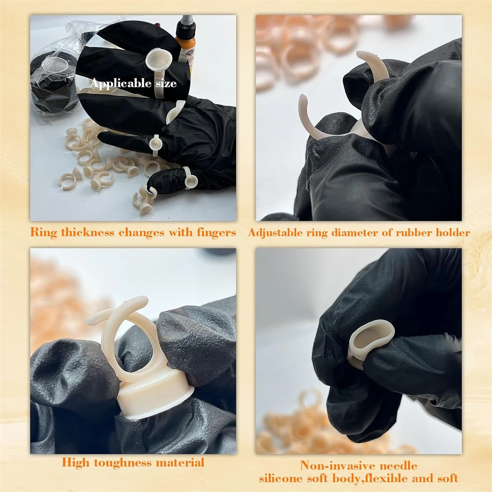 Disposable Ring Tattoo Ink Cups 100/300/500pcs Soft Silicone Pigment Container Portable Microblading Permanent Tattoo Accessory