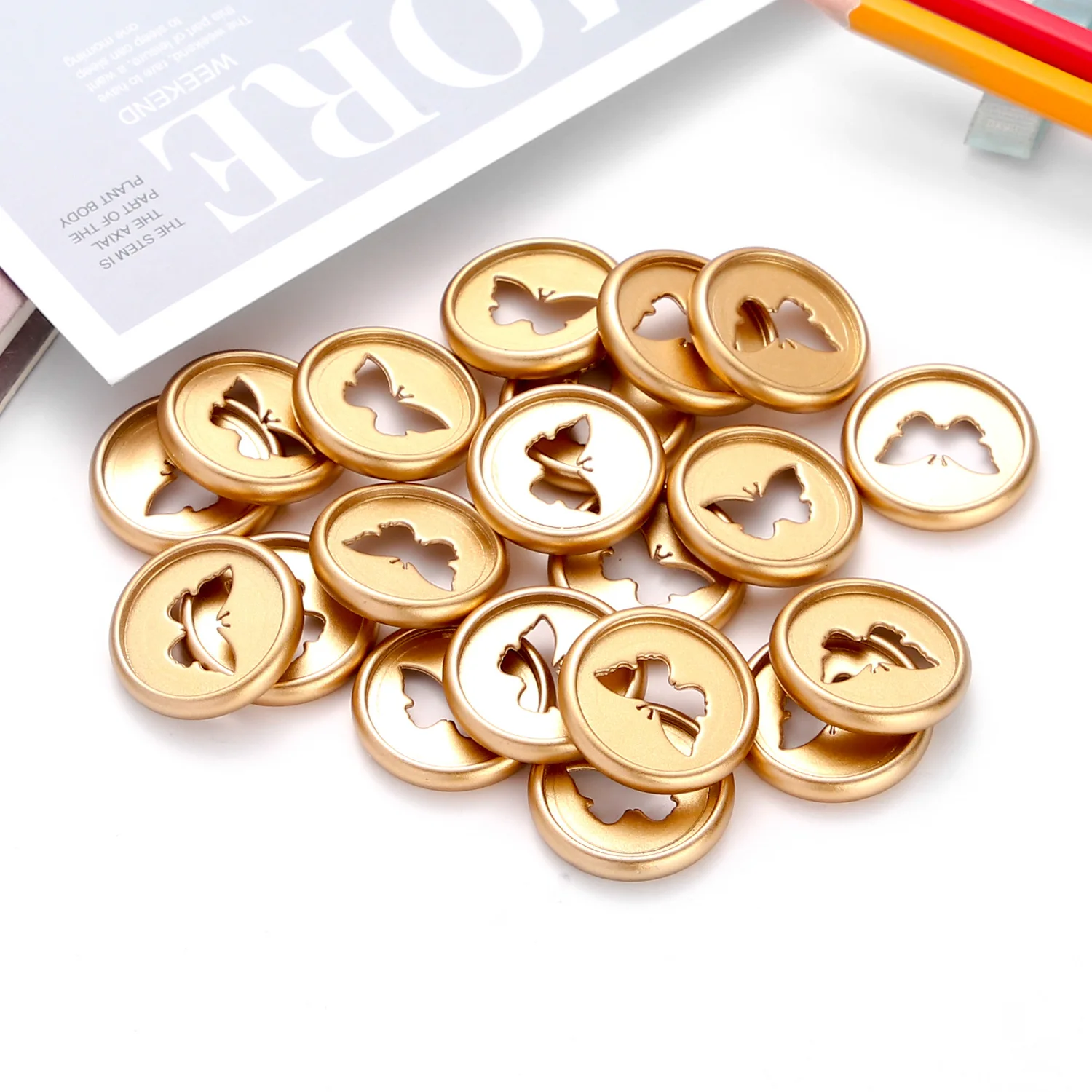100pcs 28mm Binding Discs Loose-leaf Binder Mushroom Hole Notebook Frosted Disc Binding Notebook Butterfly Discs Disc